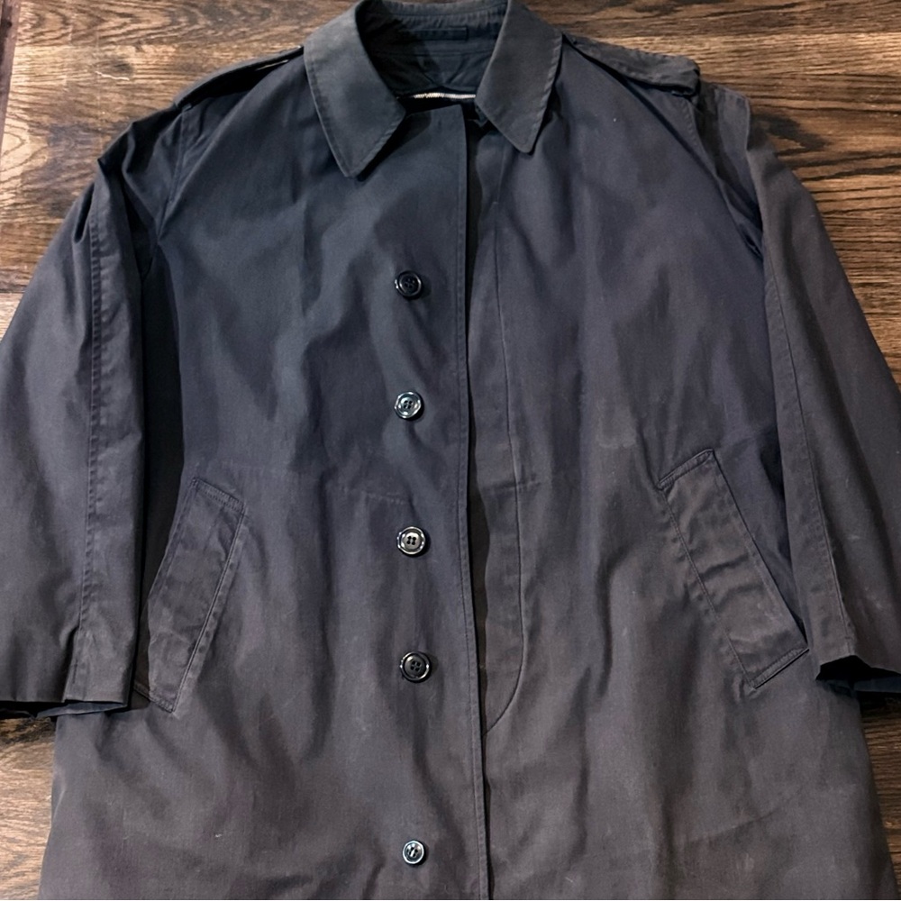 Vintage US Military Issue All-Weather Trench Coat Overcoat w/ Zip-In Liner